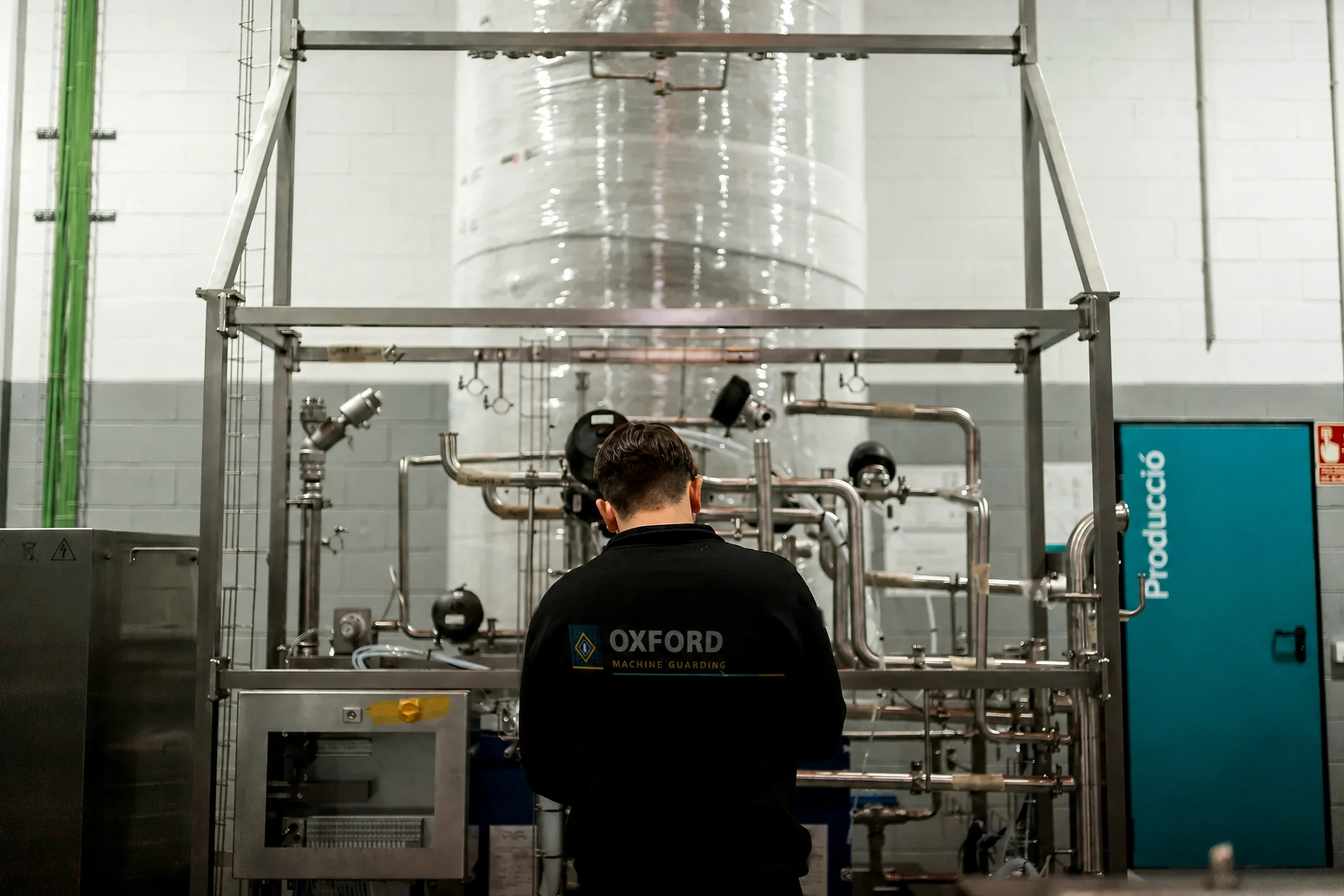 Oxford Machine Guarding engineer surveying existing production machinery for a safety retrofit